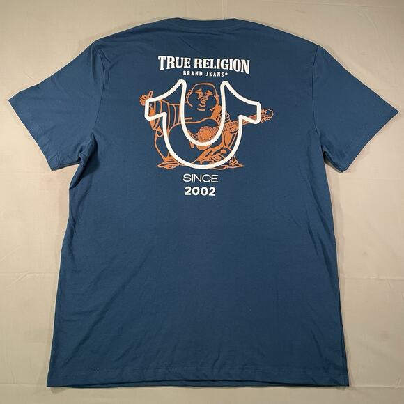 True Religion Poseidon BIG HS BUDDHA T-Shirt 100% cotton Men’s Size 2XL - Picture 5 of 7